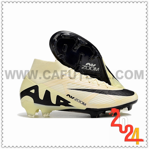 Nike Botas de Fubol Zoom Superfly 9 Elite MR FG Beige/Negro