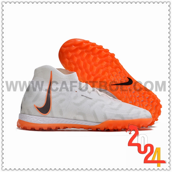 Nike Botas de Fubol Phantom Luna Elite NU TF Blanco/Naranja