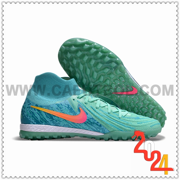 Nike Botas de Fubol Phantom Luna Elite NU TF Verde/Rosa