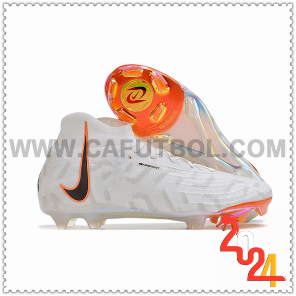 Nike Botas de Fubol Phantom Luna Elite NU FG Blanco/Negro/Naranja