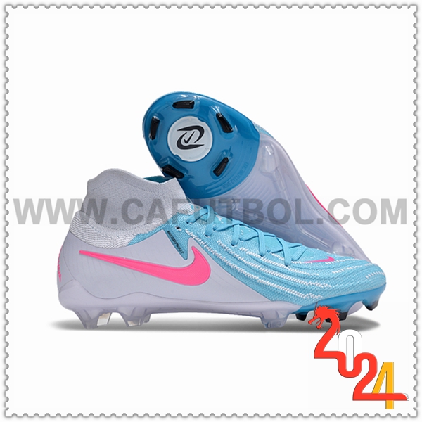 Nike Botas de Fubol Phantom Luna Elite NU FG Blanco/Azul/Rosa -02