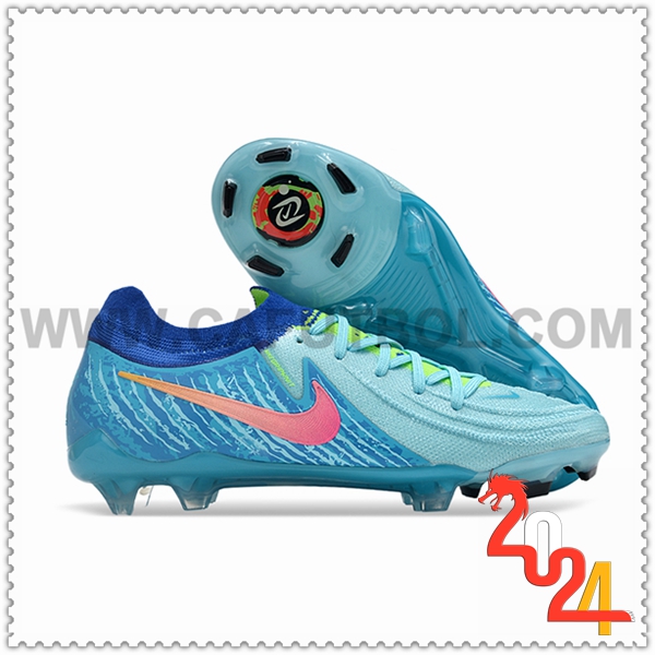 Nike Botas de Fubol Phantom Luna Elite NU FG Azul/Rosa -02