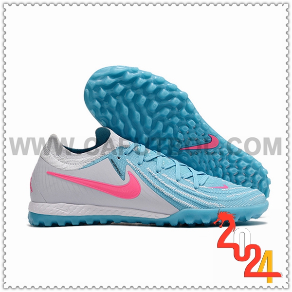 Nike Botas de Fubol Phantom GX II Elite TF Blanco/Azul/Rosa