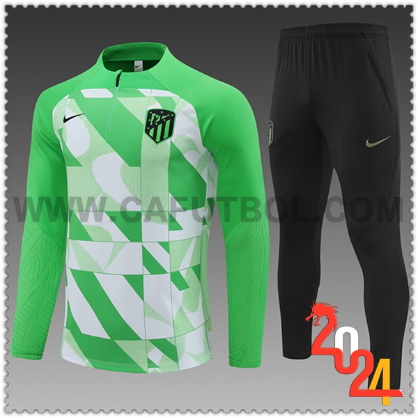 Chandal Futbol Atletico Madrid Ninos Verde/Blanco 2024 2025