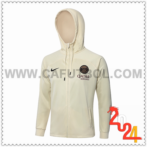 Chaqueta Con Capucha PSG Beige 2024 2025