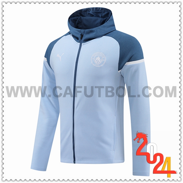 Chaqueta Con Capucha Manchester United Azul 2024 2025