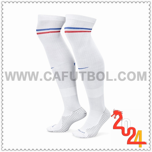 Segunda Calcetines Futbol Francia Blanco 2024 2025