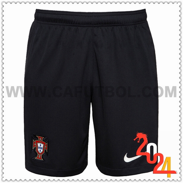 Segunda Pantalones Cortos Portugal Negro 2024 2025