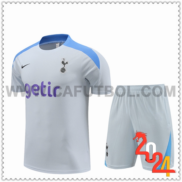 Camiseta Entrenamiento + Cortos Tottenham Hotspur Gris/Azul 2024 2025