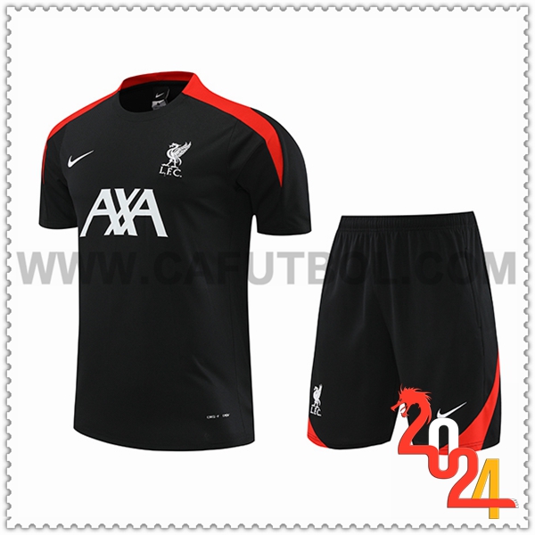 Camiseta Entrenamiento + Cortos FC Liverpool Negro/Rojo 2024 2025
