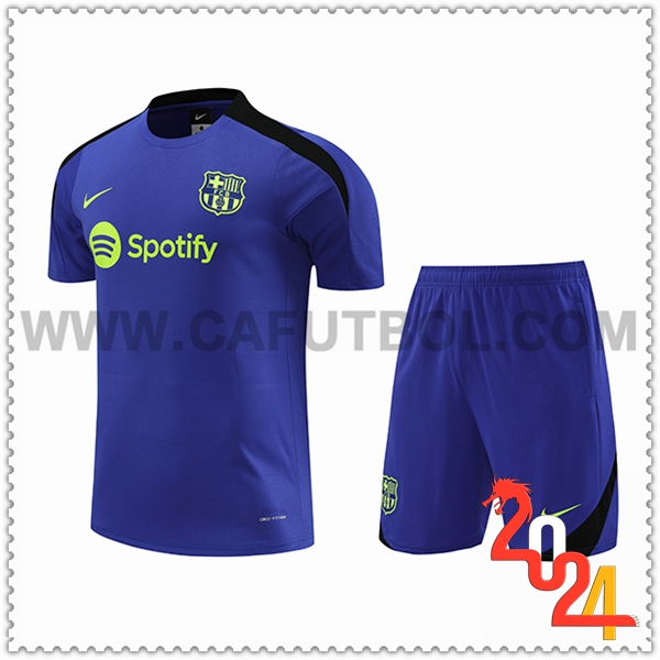 Camiseta Entrenamiento + Cortos FC Barcelona Violeta/Verde 2024 2025