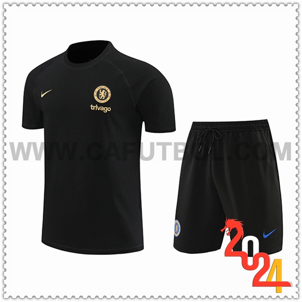 Camiseta Entrenamiento + Cortos FC Chelsea Negro 2024 2025