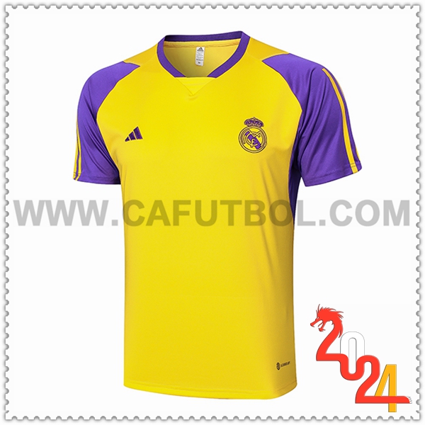 Camiseta Entrenamiento Real Madrid Amarillo/Violeta 2024 2025