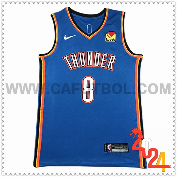 Camisetas NBA Oklahoma City Thunder (WILLIAMS #8) 2024/25 Azul/Naranja