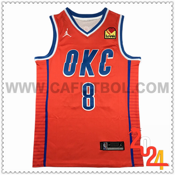 Camisetas NBA Oklahoma City Thunder (WILLIAMS #8) 2024/25 Naranja/Azul