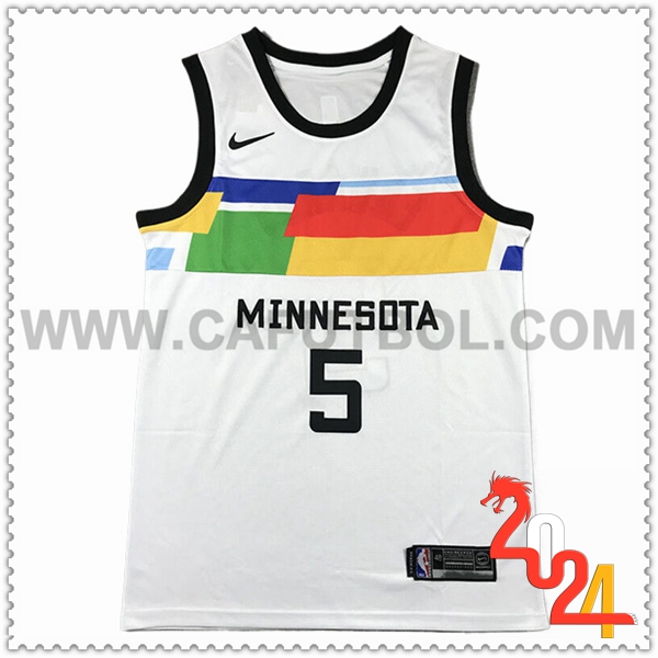 Camisetas NBA Minnesota Timberwolves (EDWARDS #5) 2024/25 Blanco