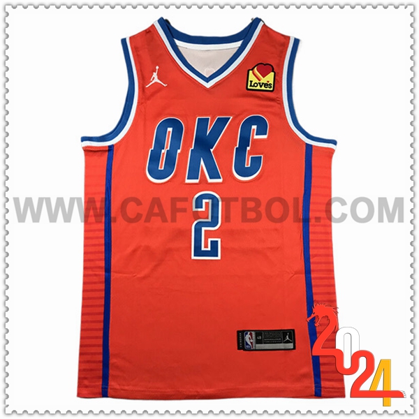 Camisetas NBA Oklahoma City Thunder (GILGEOUS-ALEXANDER #2) 2024/25 Naranja/Azul