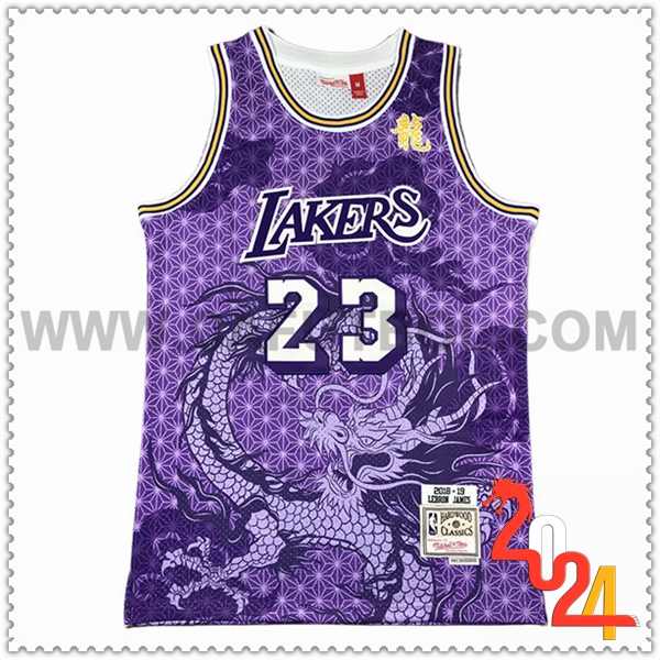 Camisetas NBA Los Angeles Lakers (JAMES #23) 2024/25 Violeta