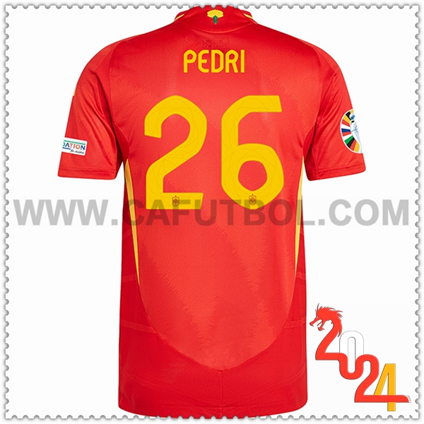 Primera Camiseta Equipo España PEDRI #26 Rojo 2024 2025