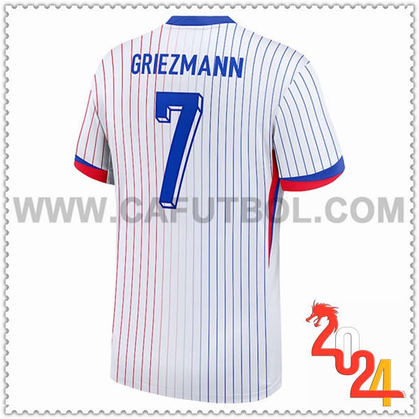 Segunda Camiseta Equipo Francia GRIEZMANN #7 Blanco 2024 2025