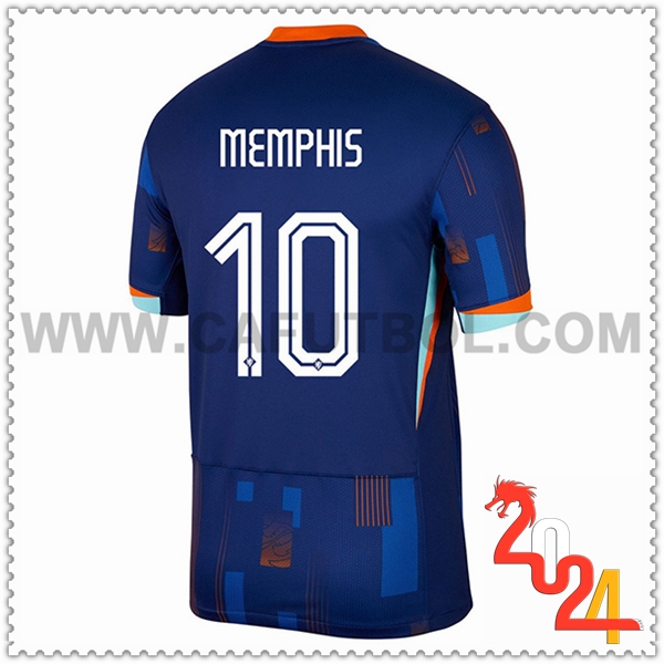 Segunda Camiseta Equipo Países Bajos MEMPHIS #10 Azul marino 2024 2025