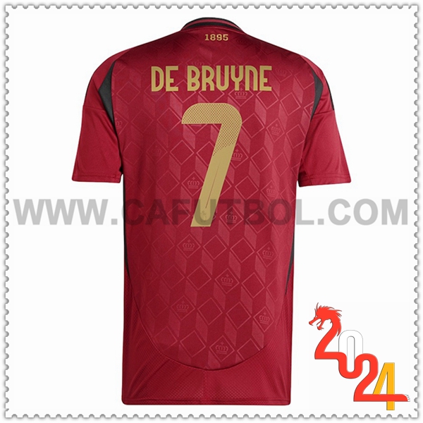 Primera Camiseta Equipo Bélgica DE BRUYNE #7 Rojo oscuro 2024 2025