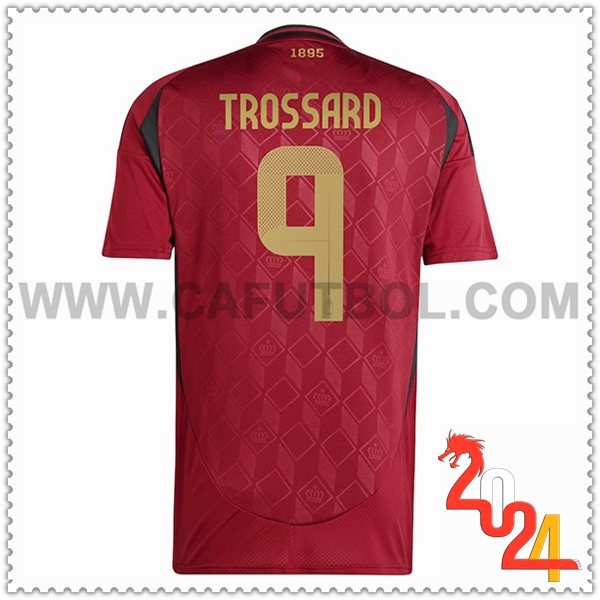 Primera Camiseta Equipo Bélgica TROSSARD #9 Rojo oscuro 2024 2025