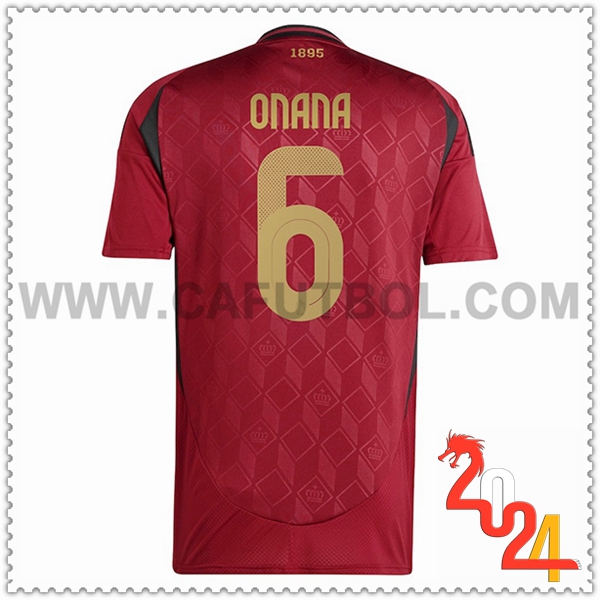 Primera Camiseta Equipo Bélgica ONANA #6 Rojo oscuro 2024 2025