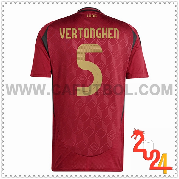 Primera Camiseta Equipo Bélgica VERTONGHEN #5 Rojo oscuro 2024 2025