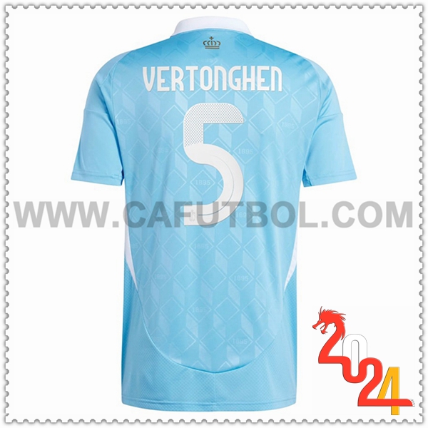 Segunda Camiseta Equipo Bélgica VERTONGHEN #5 Cielo Azul 2024 2025