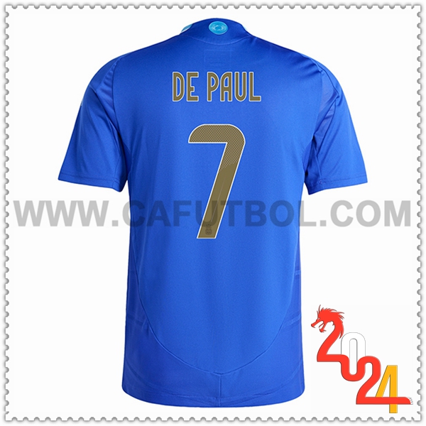 Segunda Camiseta Equipo Argentina DE PAUL #7 Azul 2024 2025