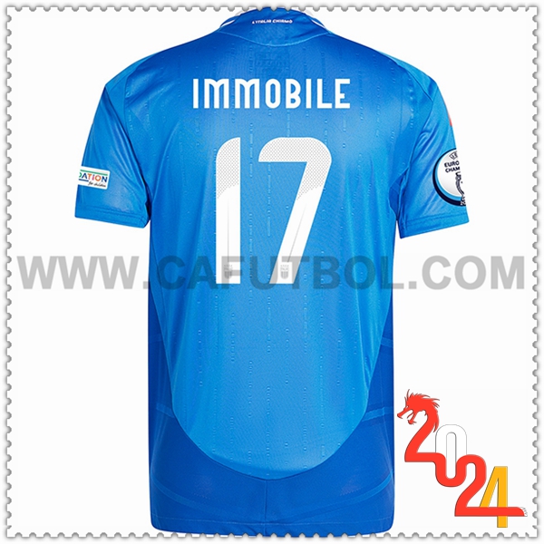 Primera Camiseta Equipo Italia IMMOBILE #17 Azul 2024 2025