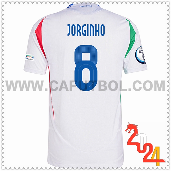 Segunda Camiseta Equipo Italia JORGINHO #8 Blanco 2024 2025