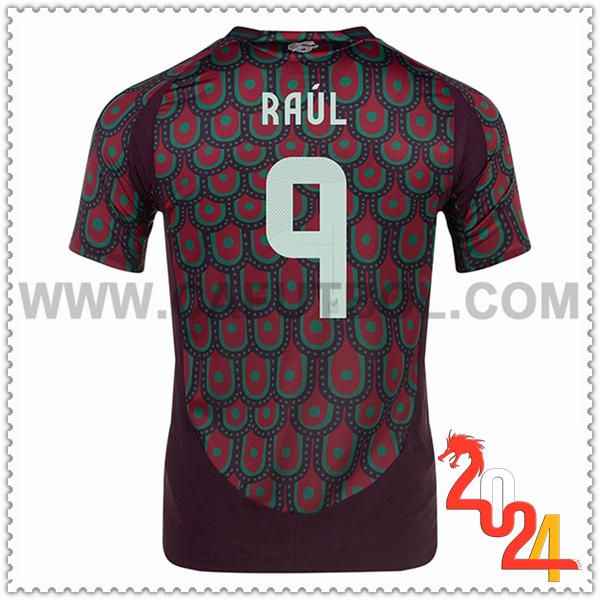 Primera Camiseta Equipo México RAUL #9 Rojo oscuro 2024 2025