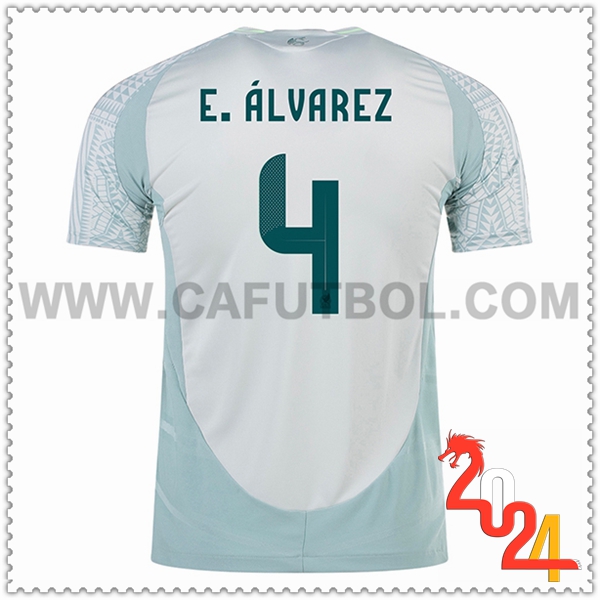 Segunda Camiseta Equipo México E.ALVAREZ #4 Verde 2024 2025