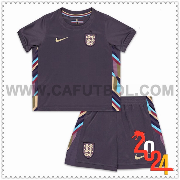 Segunda Equipacion del Inglaterra Ninos Negro Eurocopa 2024