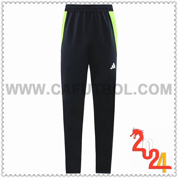 Pantalon Entrenamiento Adidas Negro/Verde 2024 2025