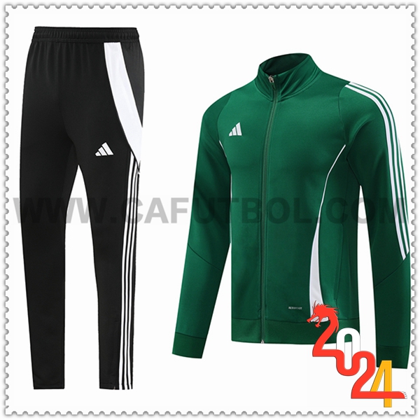 Chandal Futbol Chaquetas Adidas Verde/Blanco/Negro 2024 2025