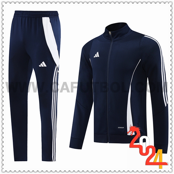 Chandal Futbol Chaquetas Adidas Azul/Blanco 2024 2025