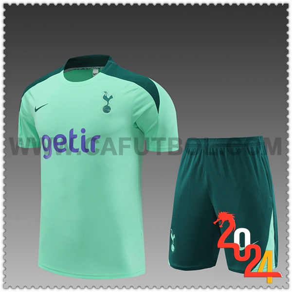 Camiseta Entrenamiento + Cortos Tottenham Hotspur Ninos Verde 2024 2025