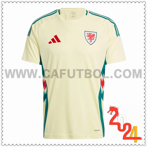 Segunda Camiseta Futbol Gales AMARILLO Eurocopa 2024