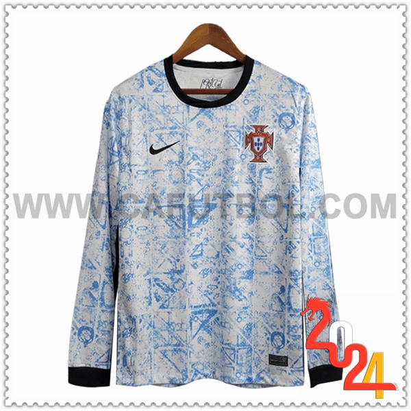 Segunda Camiseta Futbol Portugal Mangas Largas Eurocopa 2024