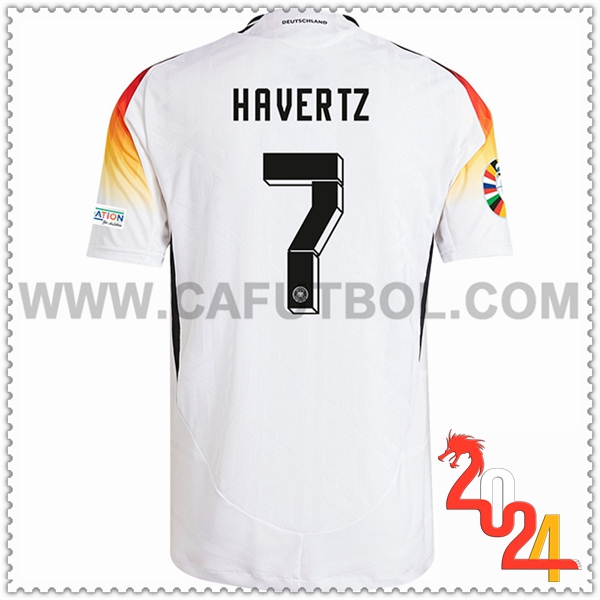 Primera Camiseta Futbol Alemania HAVERTZ #7 Blanco Eurocopa 2024