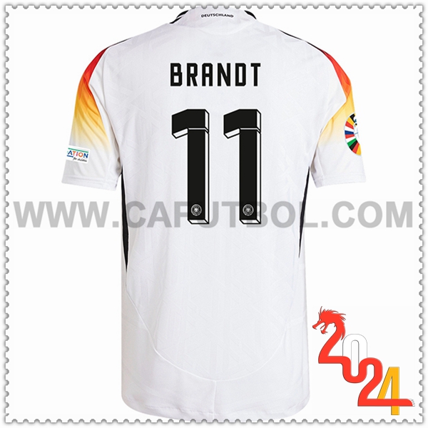 Primera Camiseta Futbol Alemania BRANDT #11 Blanco Eurocopa 2024