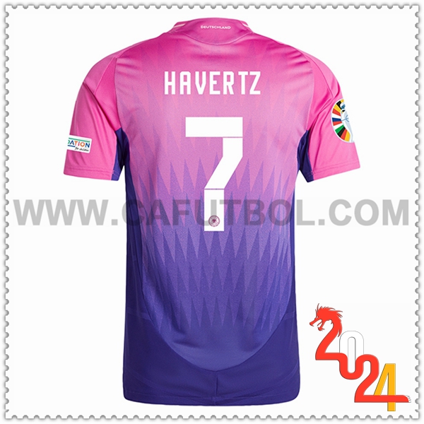 Segunda Camiseta Futbol Alemania HAVERTZ #7 Púrpura Eurocopa 2024