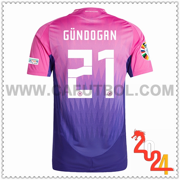 Segunda Camiseta Futbol Alemania GUNDOGAN #21 Púrpura Eurocopa 2024