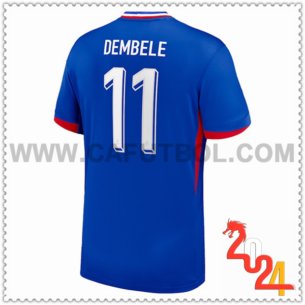 Primera Camiseta Futbol Francia DEMBELE #11 Azul Eurocopa 2024