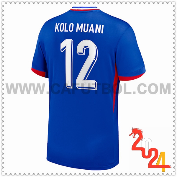 Primera Camiseta Futbol Francia KOLO MUANI #12 Azul Eurocopa 2024
