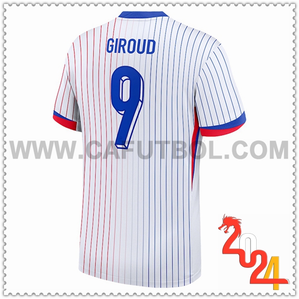 Segunda Camiseta Futbol Francia GIROUD #9 Blanco Eurocopa 2024