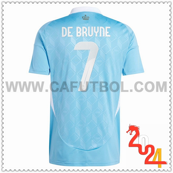 Segunda Camiseta Futbol Bélgica DE BRUYNE #7 Cielo Azul Eurocopa 2024